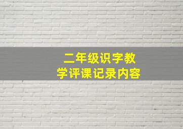 二年级识字教学评课记录内容