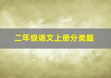 二年级语文上册分类题