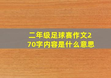 二年级足球赛作文270字内容是什么意思