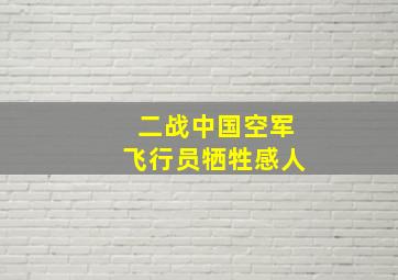 二战中国空军飞行员牺牲感人