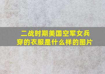 二战时期美国空军女兵穿的衣服是什么样的图片