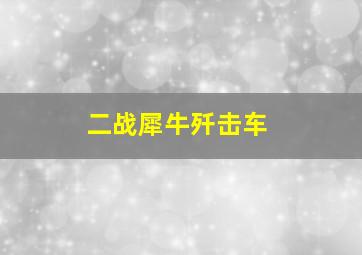 二战犀牛歼击车