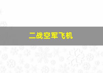 二战空军飞机