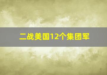 二战美国12个集团军