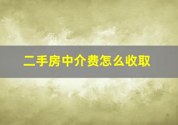 二手房中介费怎么收取