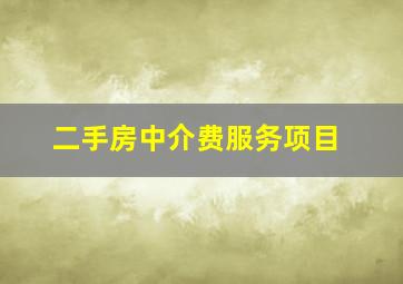 二手房中介费服务项目