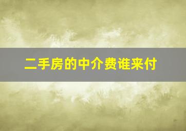 二手房的中介费谁来付