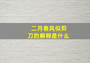 二月春风似剪刀的解释是什么