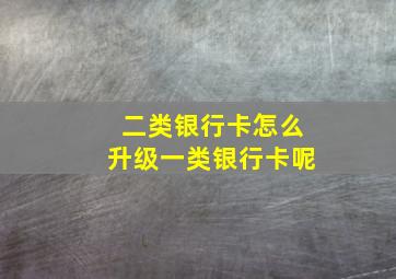 二类银行卡怎么升级一类银行卡呢