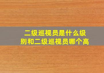 二级巡视员是什么级别和二级巡视员哪个高