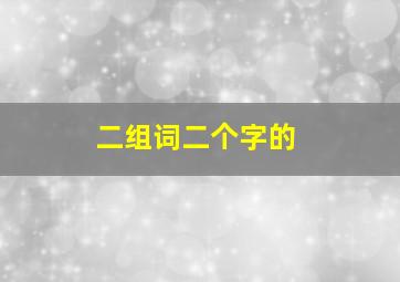 二组词二个字的