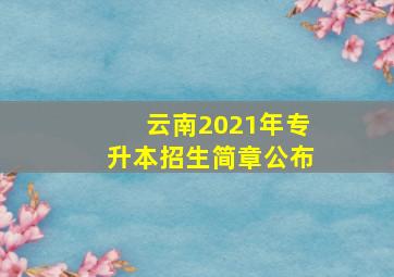 云南2021年专升本招生简章公布