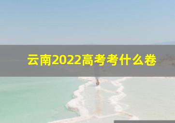 云南2022高考考什么卷