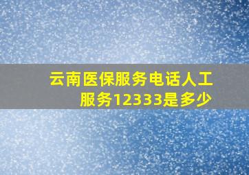 云南医保服务电话人工服务12333是多少