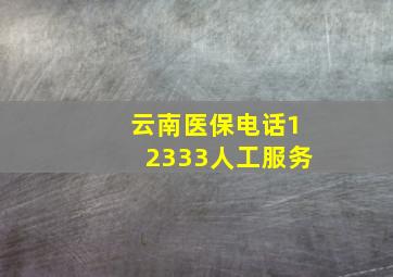 云南医保电话12333人工服务