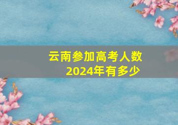 云南参加高考人数2024年有多少