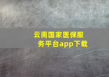 云南国家医保服务平台app下载