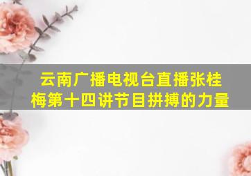 云南广播电视台直播张桂梅第十四讲节目拼搏的力量