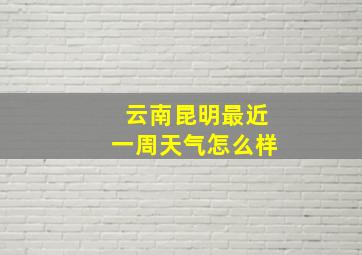 云南昆明最近一周天气怎么样