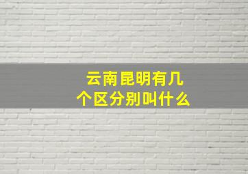 云南昆明有几个区分别叫什么