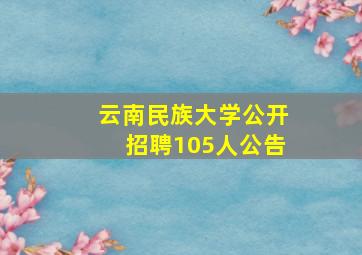 云南民族大学公开招聘105人公告