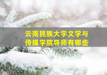 云南民族大学文学与传媒学院导师有哪些