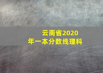 云南省2020年一本分数线理科