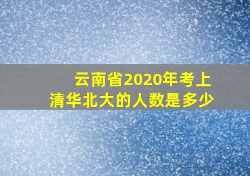 云南省2020年考上清华北大的人数是多少