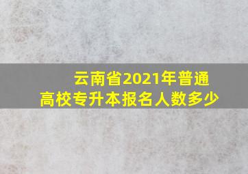 云南省2021年普通高校专升本报名人数多少