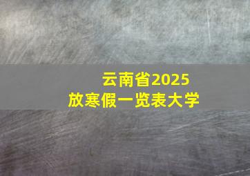 云南省2025放寒假一览表大学