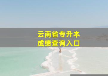 云南省专升本成绩查询入口