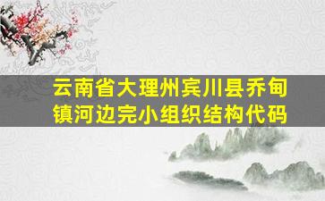 云南省大理州宾川县乔甸镇河边完小组织结构代码