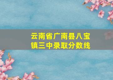 云南省广南县八宝镇三中录取分数线