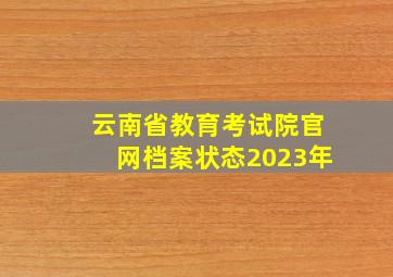 云南省教育考试院官网档案状态2023年