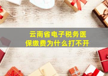 云南省电子税务医保缴费为什么打不开