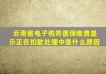 云南省电子税务医保缴费显示正在扣款处理中是什么原因