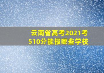 云南省高考2021考510分能报哪些学校