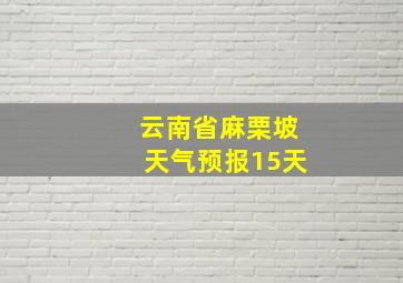 云南省麻栗坡天气预报15天