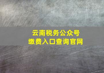 云南税务公众号缴费入口查询官网