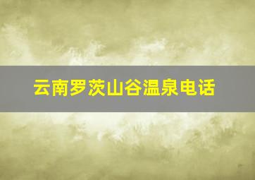 云南罗茨山谷温泉电话