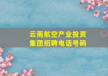 云南航空产业投资集团招聘电话号码