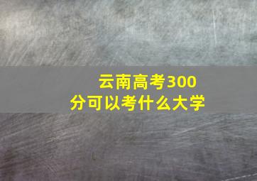 云南高考300分可以考什么大学