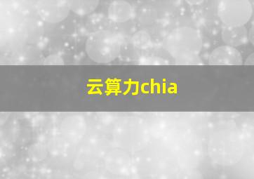 云算力chia