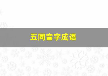 五同音字成语