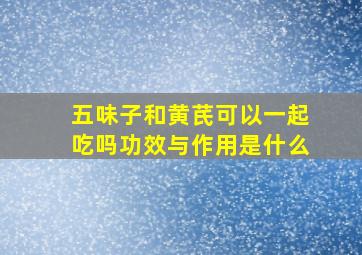 五味子和黄芪可以一起吃吗功效与作用是什么