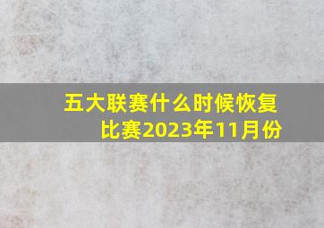 五大联赛什么时候恢复比赛2023年11月份