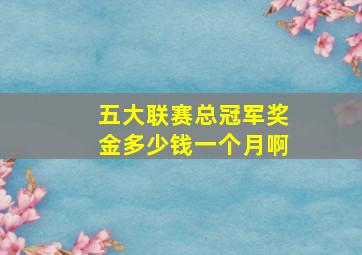 五大联赛总冠军奖金多少钱一个月啊