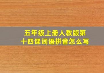 五年级上册人教版第十四课词语拼音怎么写