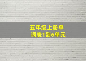 五年级上册单词表1到6单元