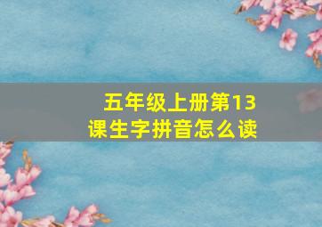 五年级上册第13课生字拼音怎么读